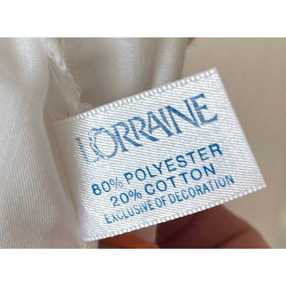 Vintage 80s peignoir, white robe with pink embroidery, Lorraine's Lingerie - Picture 9 of 10